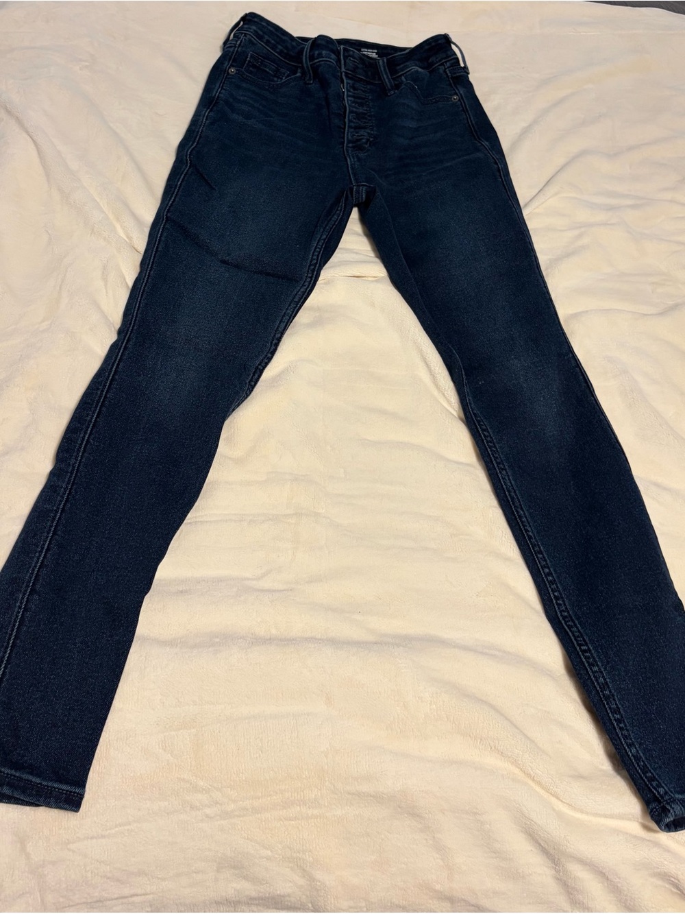 Old Navy Women's Rockstar Extra High Rise Dark Blue Skinny Jeans